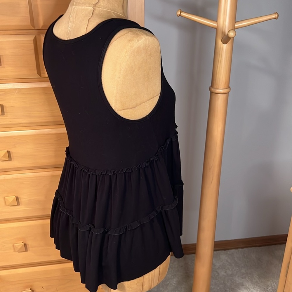 Mikey & Joey Size Small Black Loose Sleeveless Top - image 2